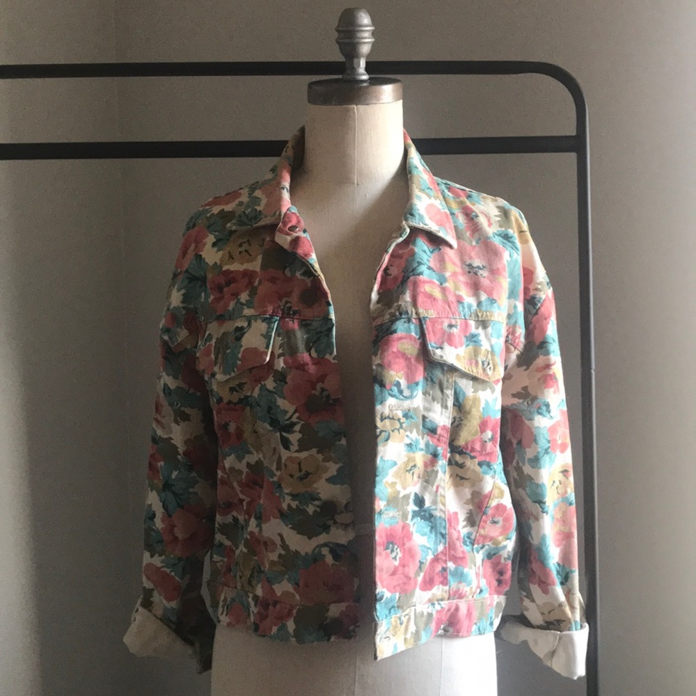 Vintage Floral Denim Jacket